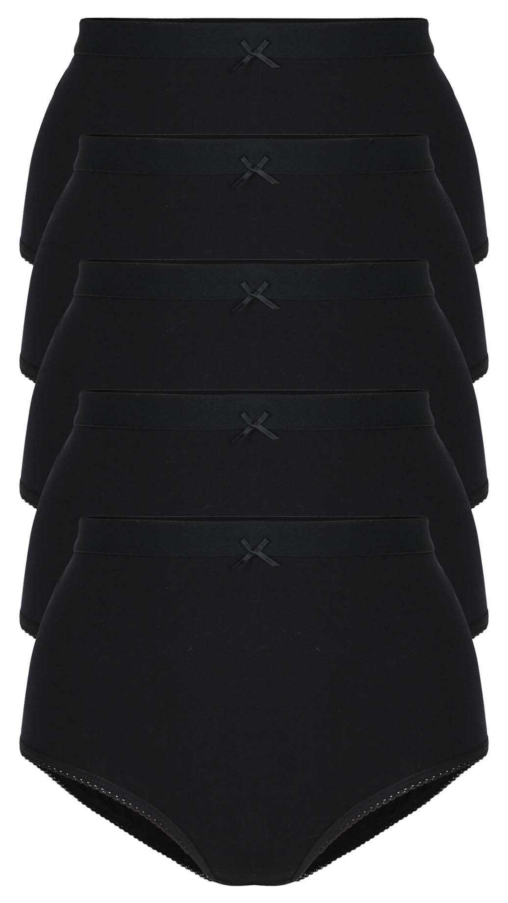 CurveWow 5 Pack Full Cotton Brief Black
