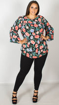 Dawn Floral Print Blouse with Frill Detail