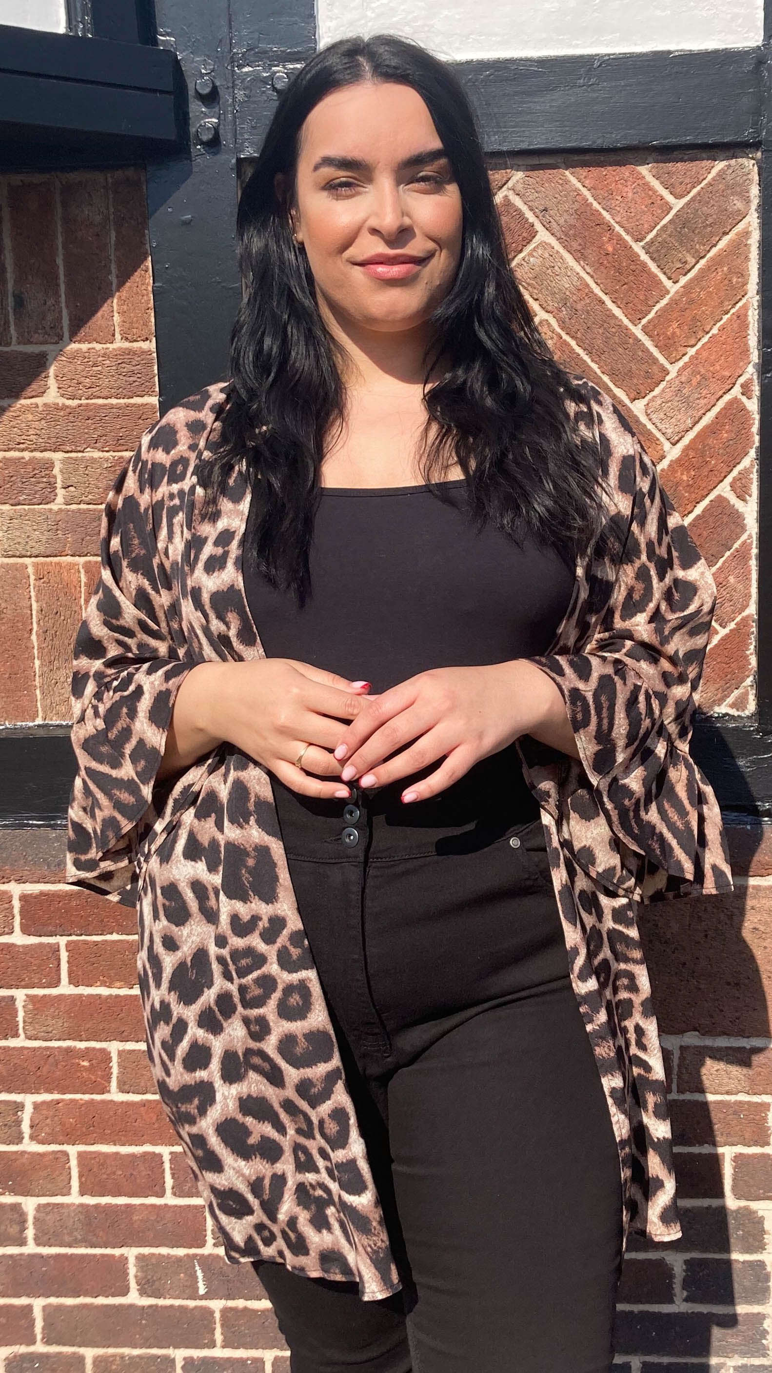 Long Sleeve Animal Print Kimono Cardigan And The Why Snake Print