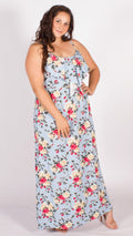 Alexis Floral Blue Strappy Maxi Dress