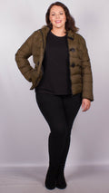 Fiona Khaki Duffle Style Hooded Puffer Jacket