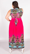 Paisley Print Maxi Dress Pink