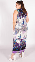 Paisley Print Maxi Dress Purple