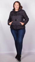 Fiona Black Duffle Style Hooded Puffer Jacket