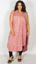 Lexi Sleeveless Pink Collared Shirt Dress