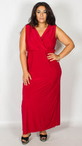 CurveWow Red Maxi Dress
