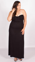 Curve Knot Front Strapless Boobtube Maxi Dress