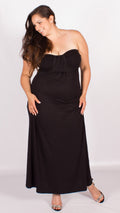 Curve Knot Front Strapless Boobtube Maxi Dress