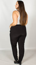 Theia Pleat Front Black Trousers