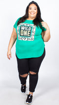 Rendall Wild One Print Green T-Shirt