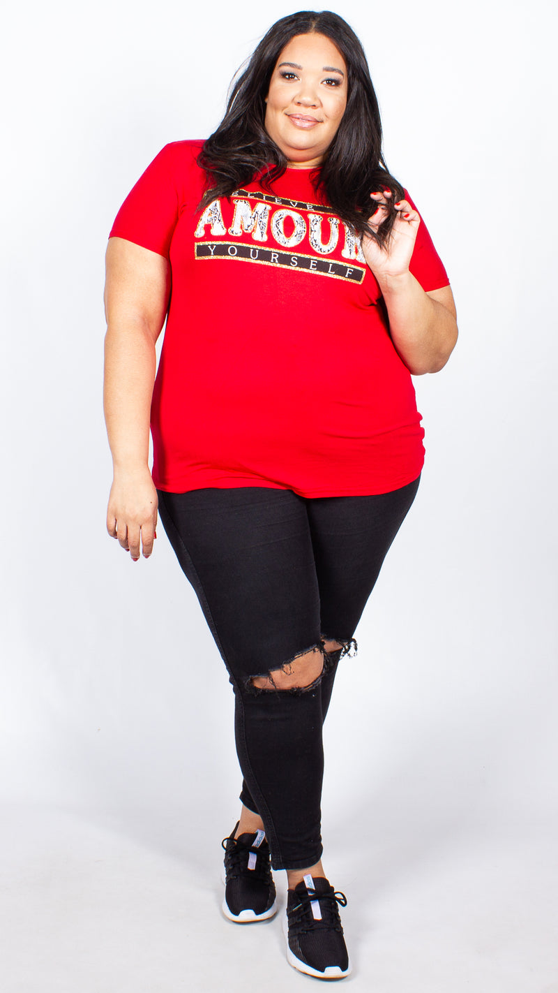 Paige Amour Print Red T-shirt