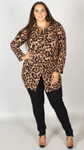 Tania Leopard Print Longline Shirt