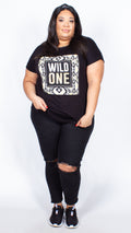 Rendall Wild One Print Black T-Shirt