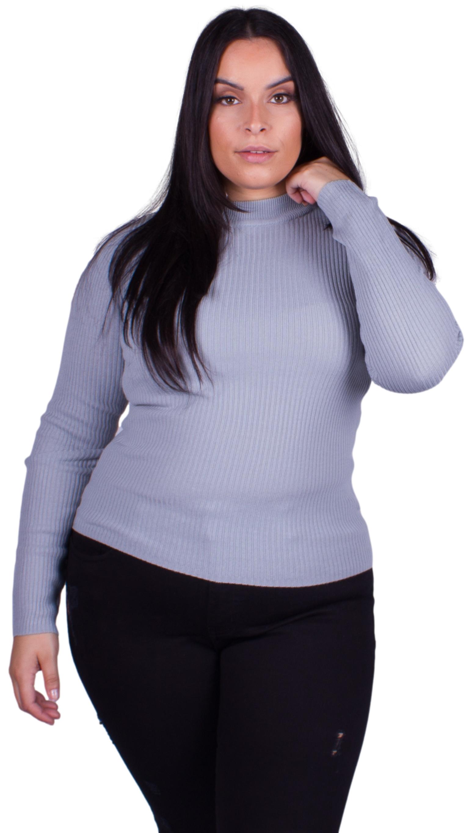 Ariella Ribbed Knit Turtleneck Jumper Blue