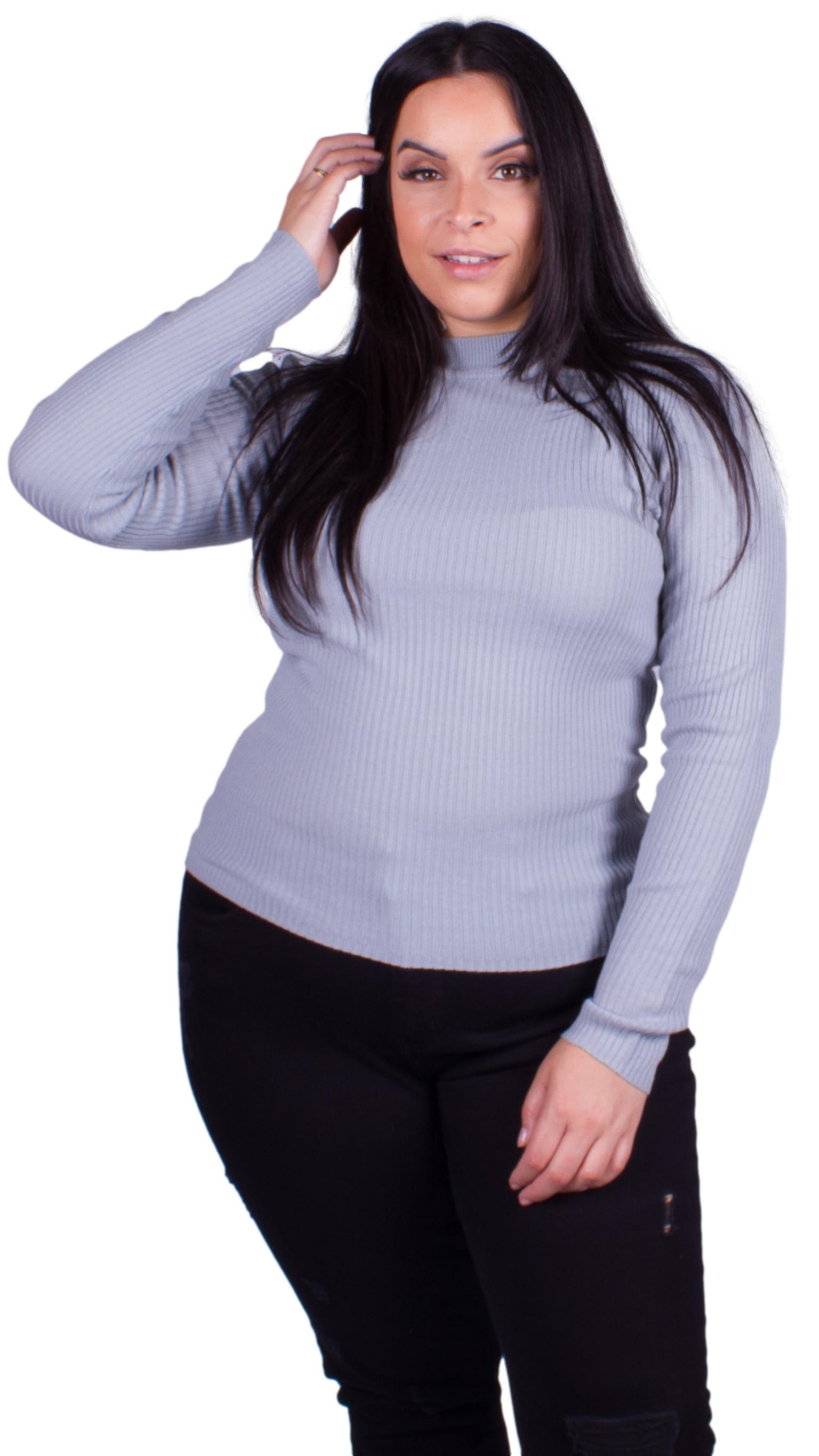 Ariella Ribbed Knit Turtleneck Jumper Blue