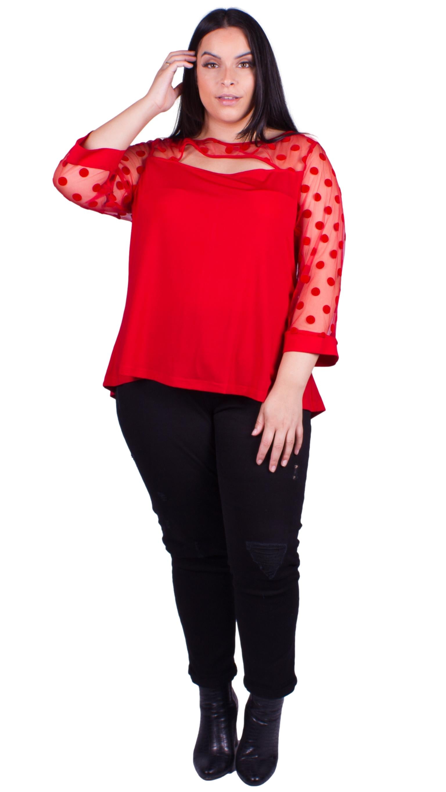 CurveWow Cut-Out Tunic Red