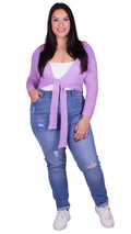 CurveWow Tie Front Shrug Lilac