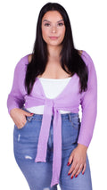 CurveWow Tie Front Shrug Lilac