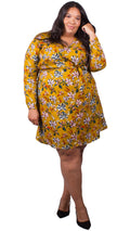 Sabrina Mustard Floral Wrap Dress