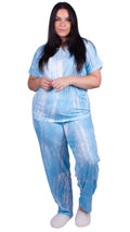 CurveWow Short Sleeve Pyjama Set Blue Marble