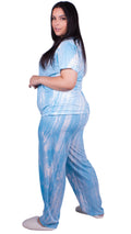 CurveWow Short Sleeve Pyjama Set Blue Marble