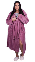 Callie Hooded Maxi Fleece Dressing Gown Rose