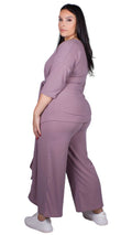 CurveWow Ribbed Lounge Trousers Purple