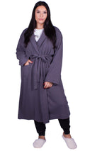 CurveWow Knitted Waffle Dressing Gown Slate Grey