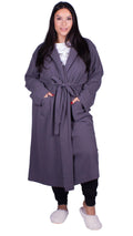 CurveWow Knitted Waffle Dressing Gown Slate Grey