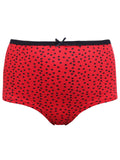 Martina 2 Pack Pure Cotton High Rise Short Briefs Red