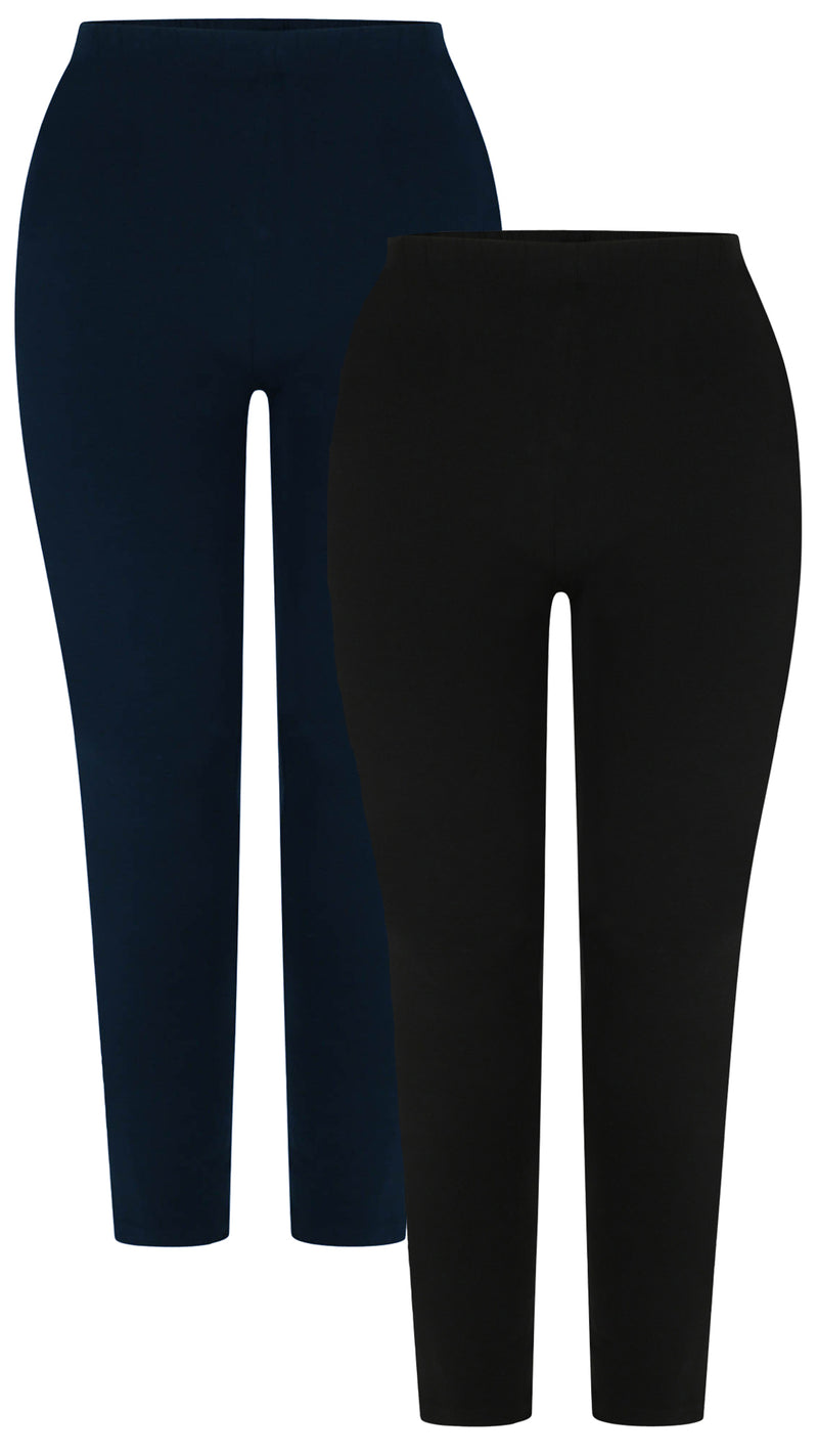 CurveWow 2 PACK Soft Touch Basic Leggings Black & Navy