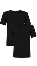 CurveWow 2 PACK Plain Black T-Shirt