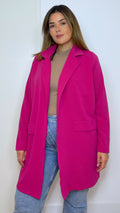 CurveWow Relaxed Blazer Cerise Pink