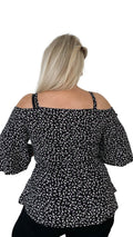 CurveWow Floral Print Cold Shoulder Tunic