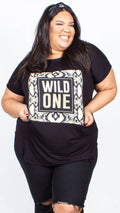 Rendall Wild One Print Black T-Shirt